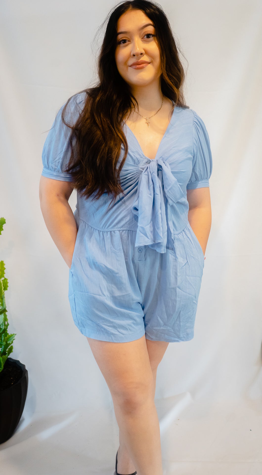 Wonderland Blue Romper